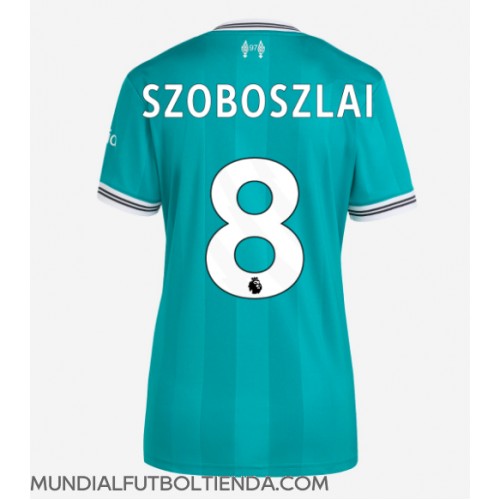 Camiseta Liverpool Dominik Szoboszlai #8 Tercera Equipación Replica 2025-26 para mujer mangas cortas Camiseta Liverpool Dominik Szoboszlai #8 Tercera Equipación Replica 2025-26 para mujer mangas cortas